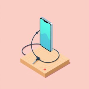 Présentoir de sécurisation pour smartphone pliable et iPhone Duo en magasin spécialisé high-tech
